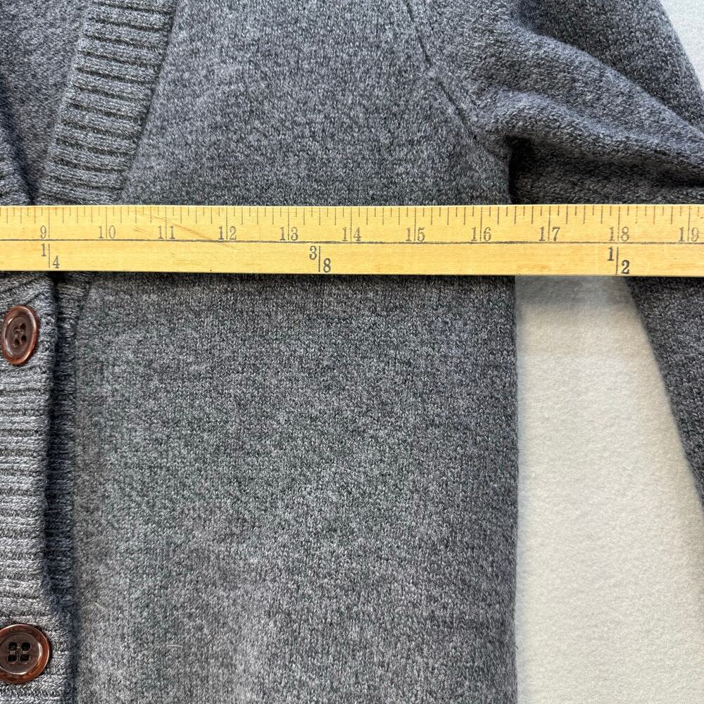 Eddie Bauer Cardigan Sweater Women's L Grey 100% Merino Wool Long Cozy - Picture 9 of 11